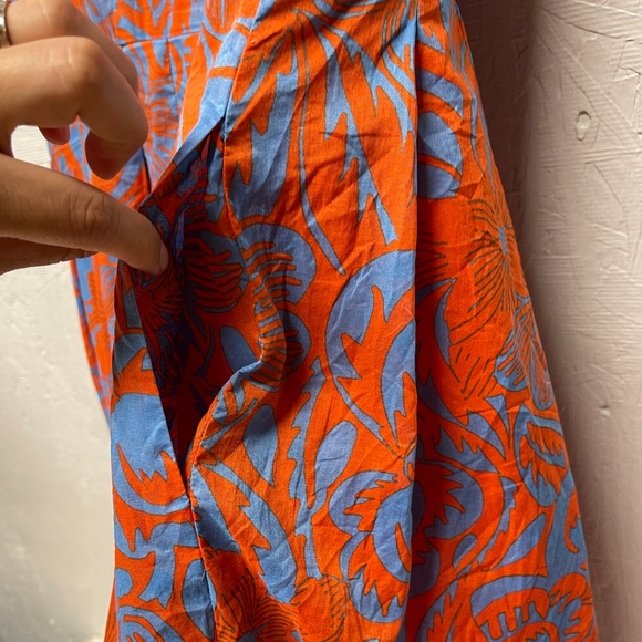 Talbots Orange Blue Floral Scoop Neck Sheath Dress - Picture 8 of 8